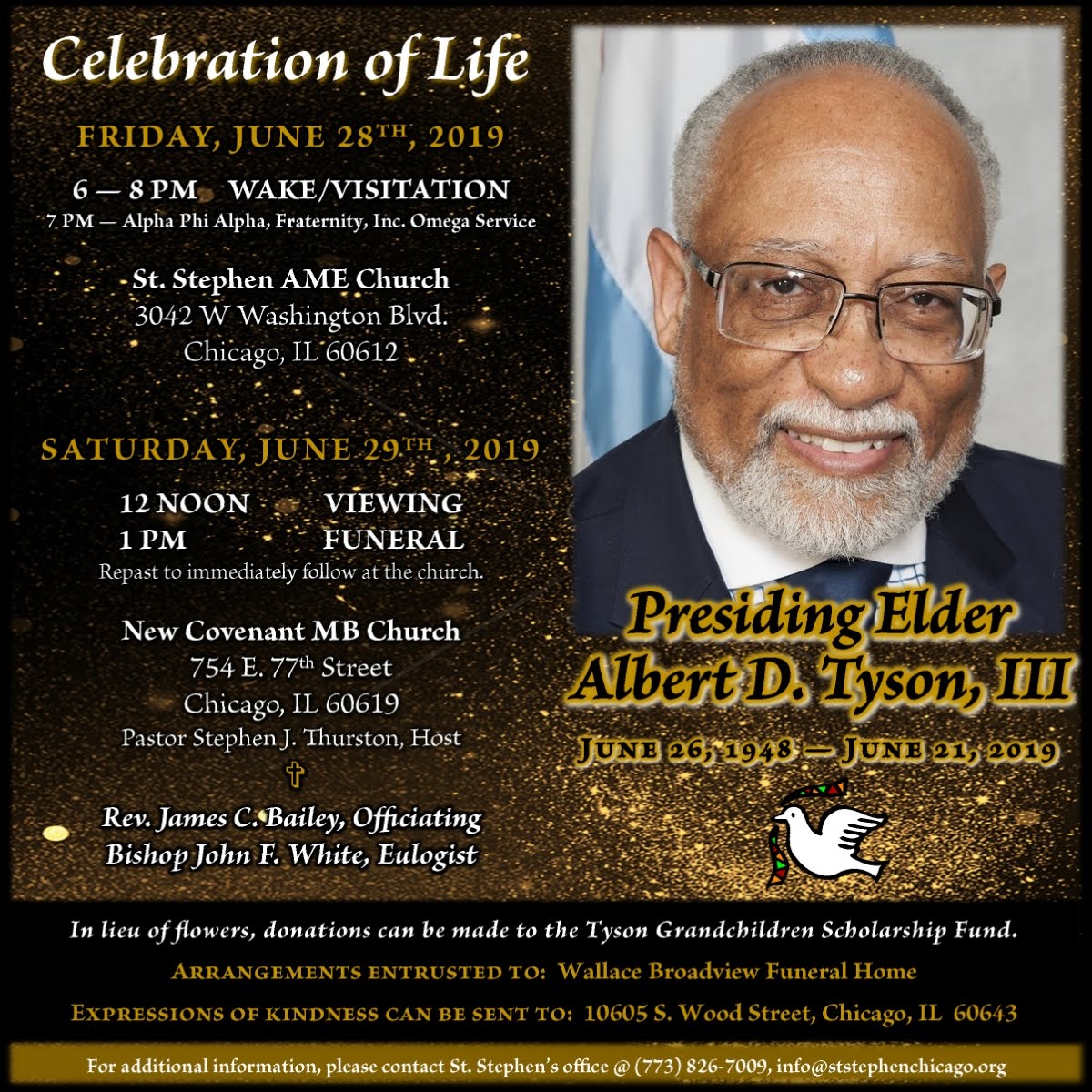 Transition of Rev. Albert D. Tyson III (1948-2019)