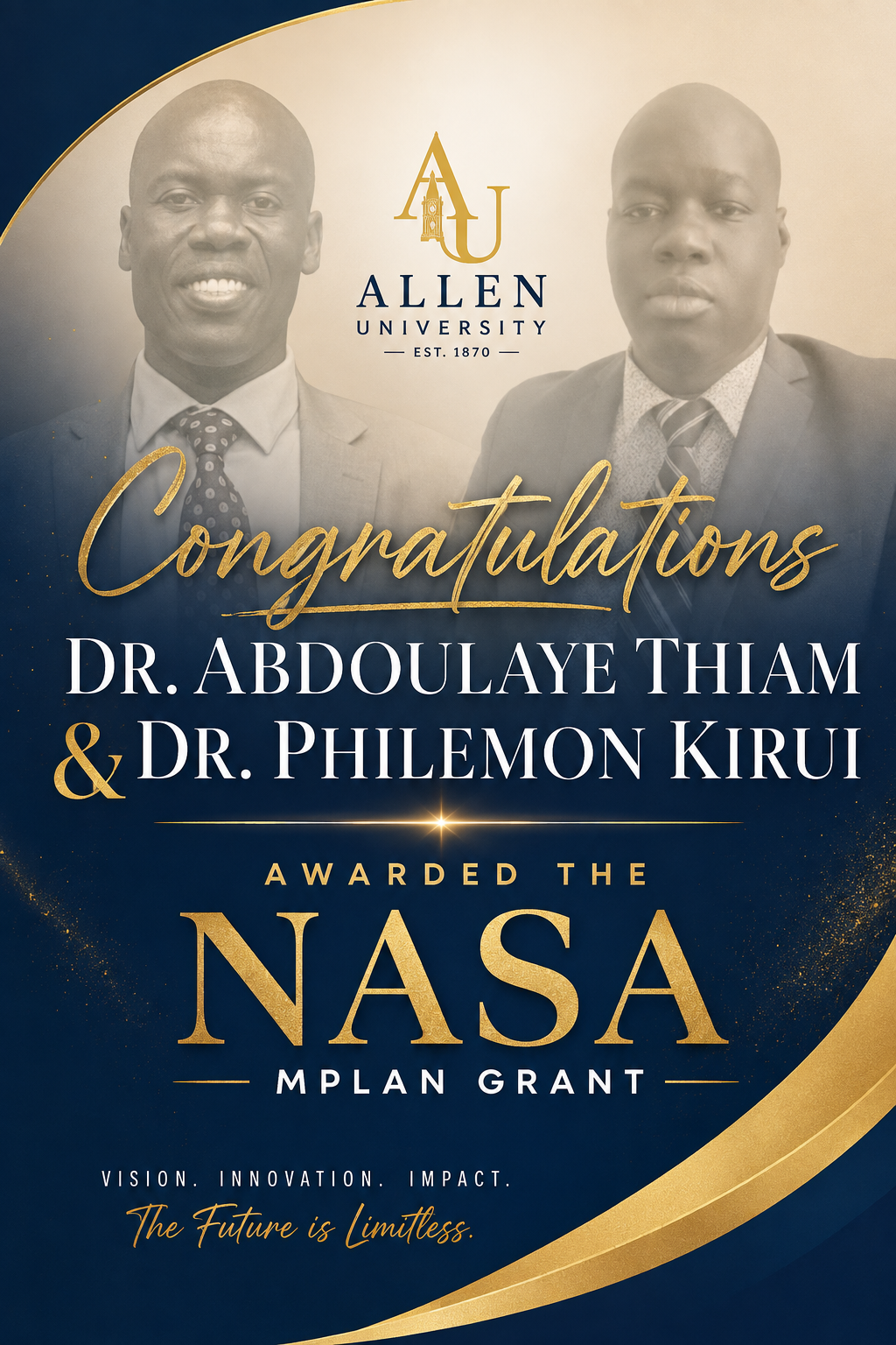 Congratulations Allen University for being awarded the NASA MPLAN Grant